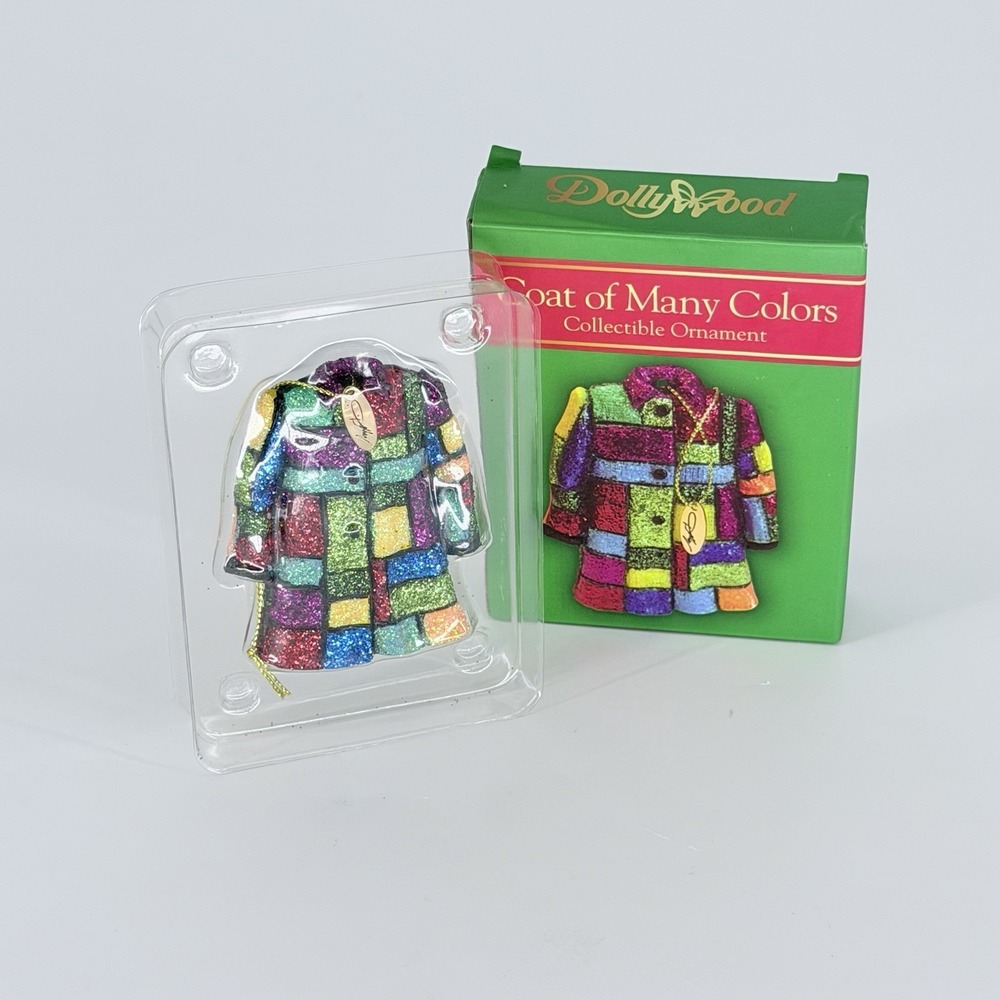 Dolly Parton Coat of Many Colors Ornament Glitter Jacket Christmas Dollywood